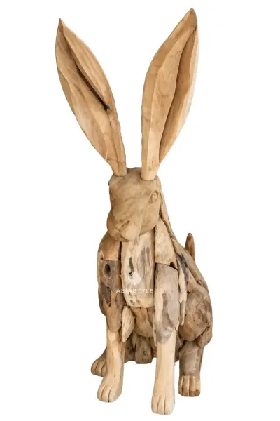 Product image of the product “Rabbit, 70 cm Height, Teak Wood, Natural ”